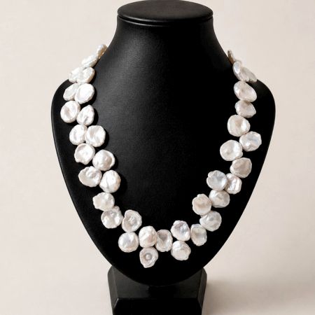 Handcrafted Layered Baroque Pearl Statement Necklace